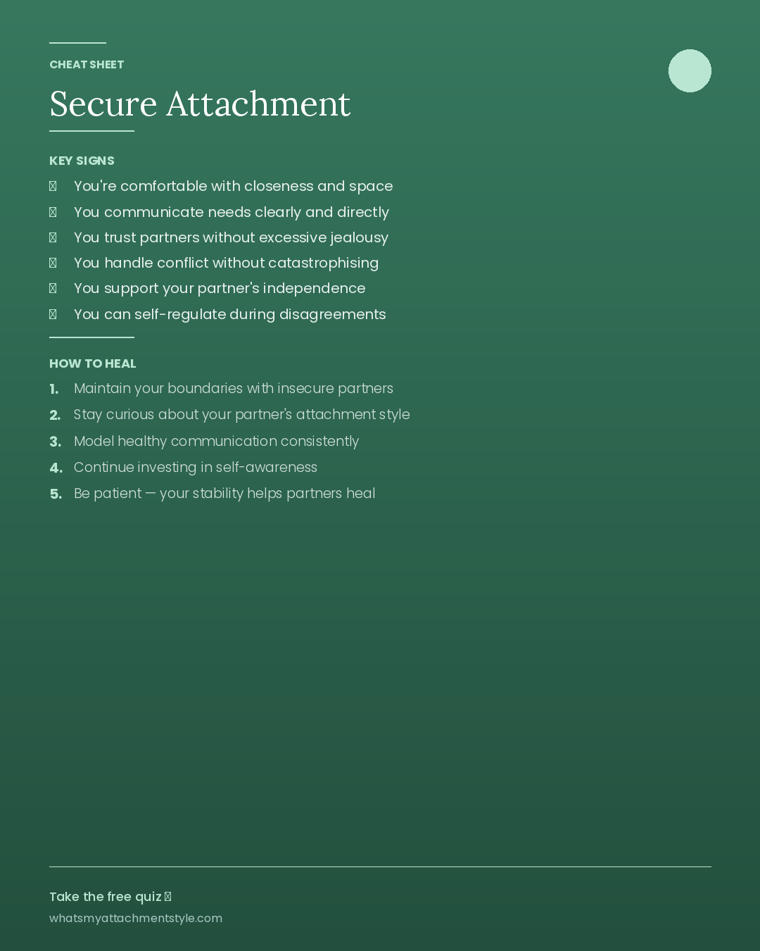Secure Attachment Cheat Sheet